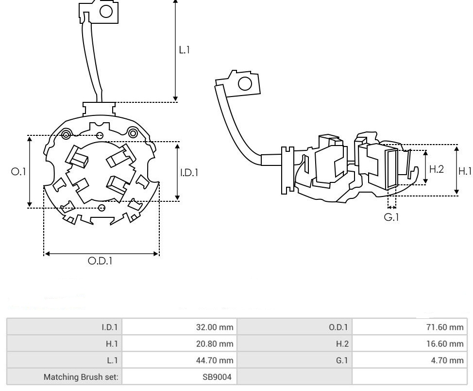 Držák uhlíky startéru FORD, 93BB-11000-JB, F07U-11000-BA, 98AB-11000-EC, 136635,12V - Image 2