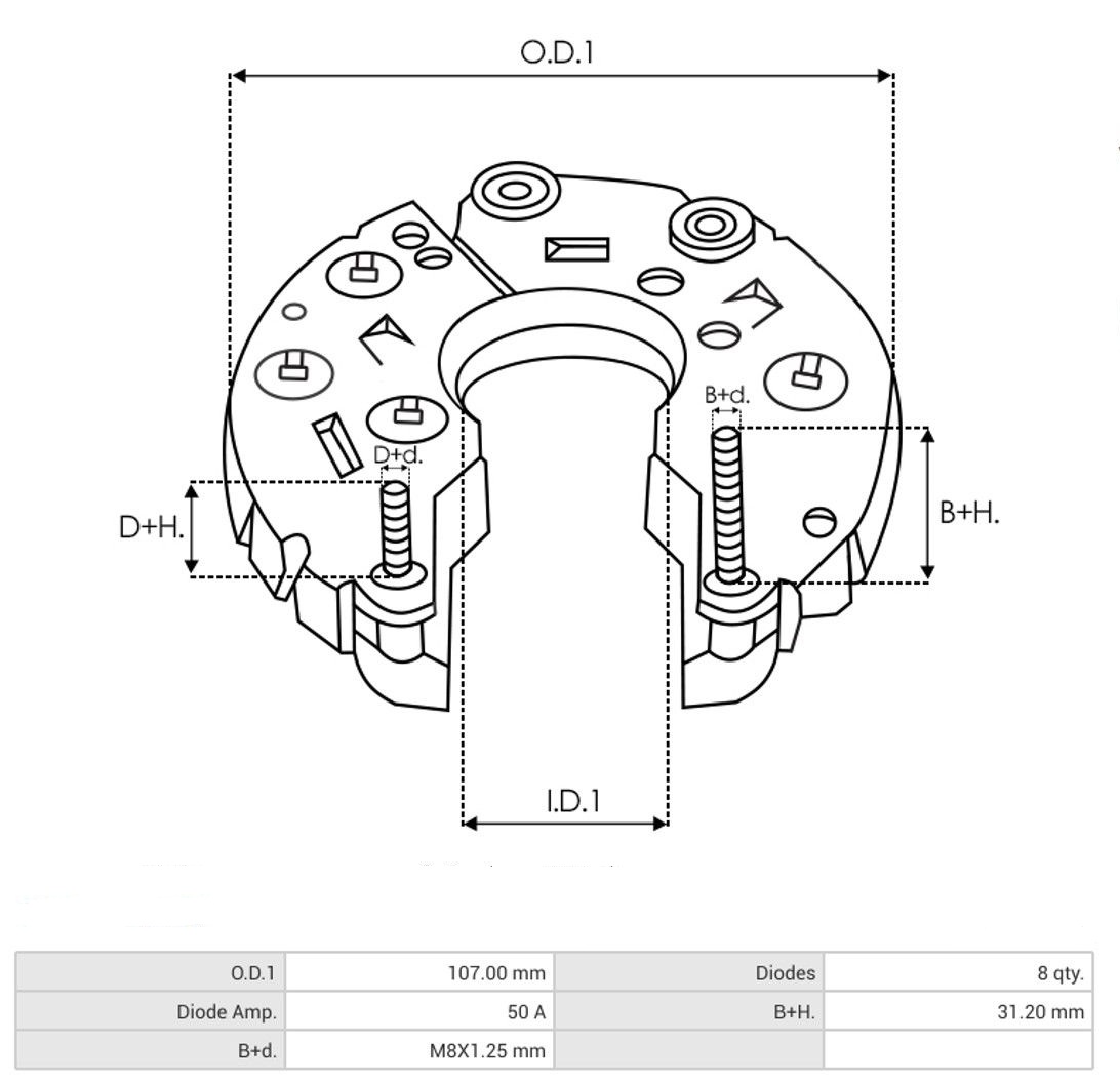 Diodový blok alternátoru SG15L013, SG15L020, SG15L036, SG15L035, SG15L027, 12V - Image 3