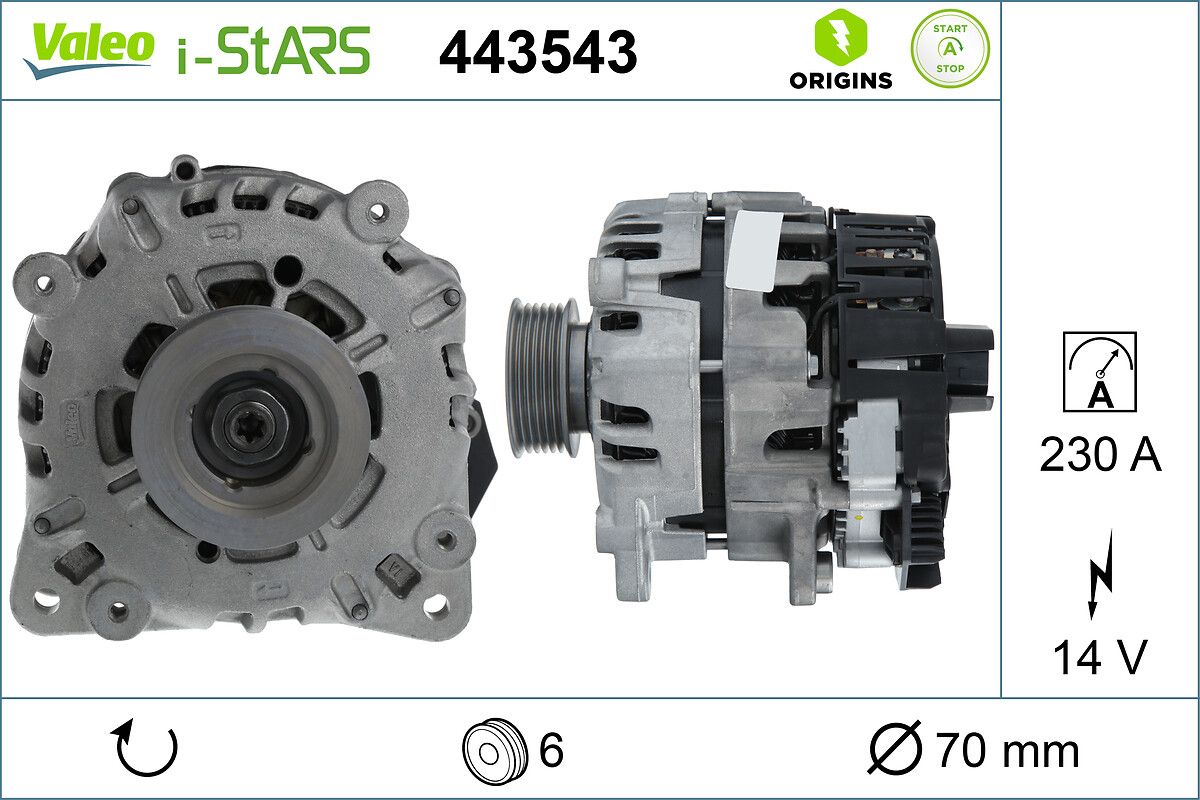 Alternátor pro AUDI, IST80S059, 04L903018A, 2724194D, 4L903018A, 14V/230A - Image 2