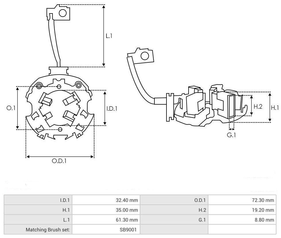 Držák uhlíků startéru FORD TRANZIT Tourneo, C-MAX, 1S4U11000AA, 4M5T11000FB, 230741, 12V - Image 2