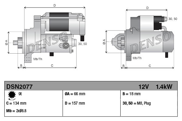 Startér KUBOTA KH35, KH41, KH61, R310, R310B, R310H, 19215-63010, 19215-63013, 12V - Image 4